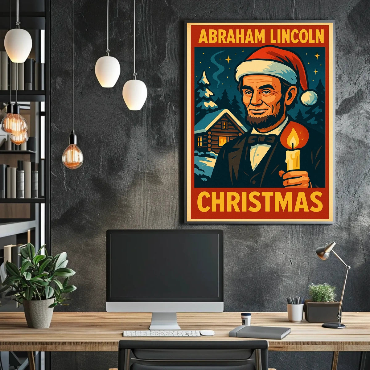 Abraham Lincoln Christmas Poster