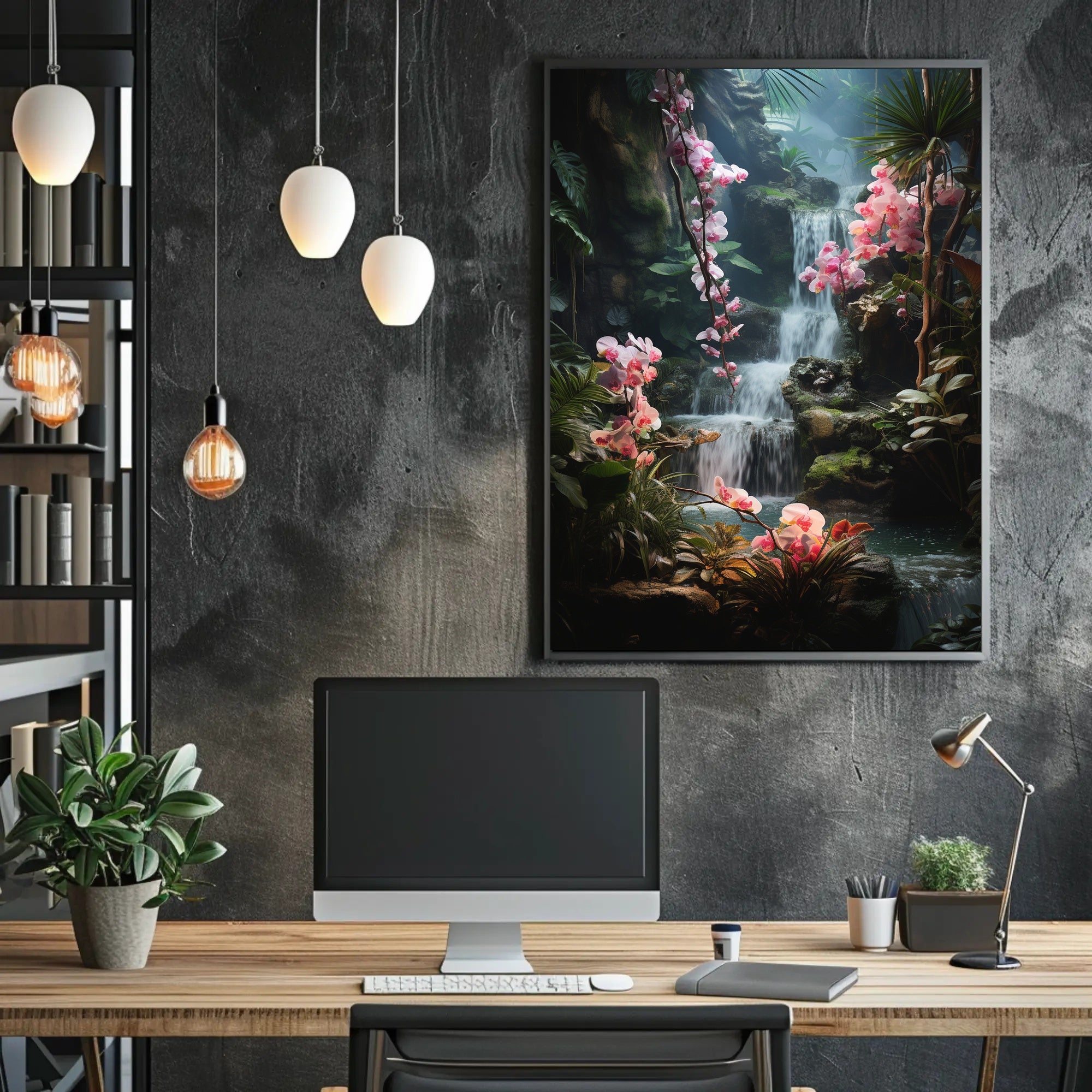 Tropical Paradise Waterfall Poster: National Park Poster