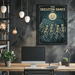 Dancing Skeletons Vintage Animation Pop Culture Poster