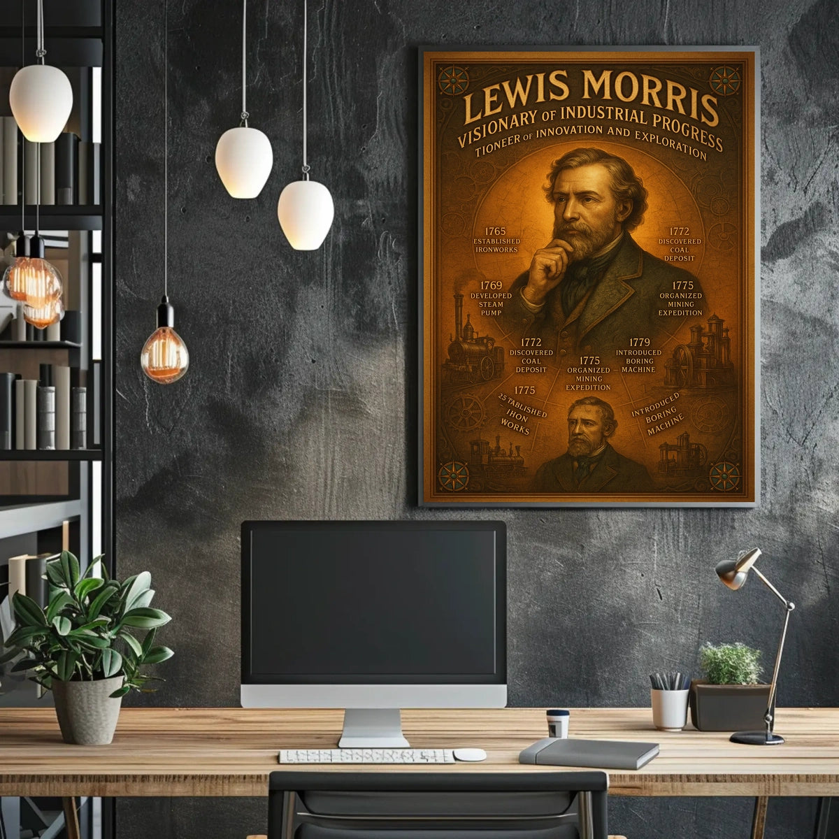 Lewis Morris Visionary of Industrial Progress Poster
