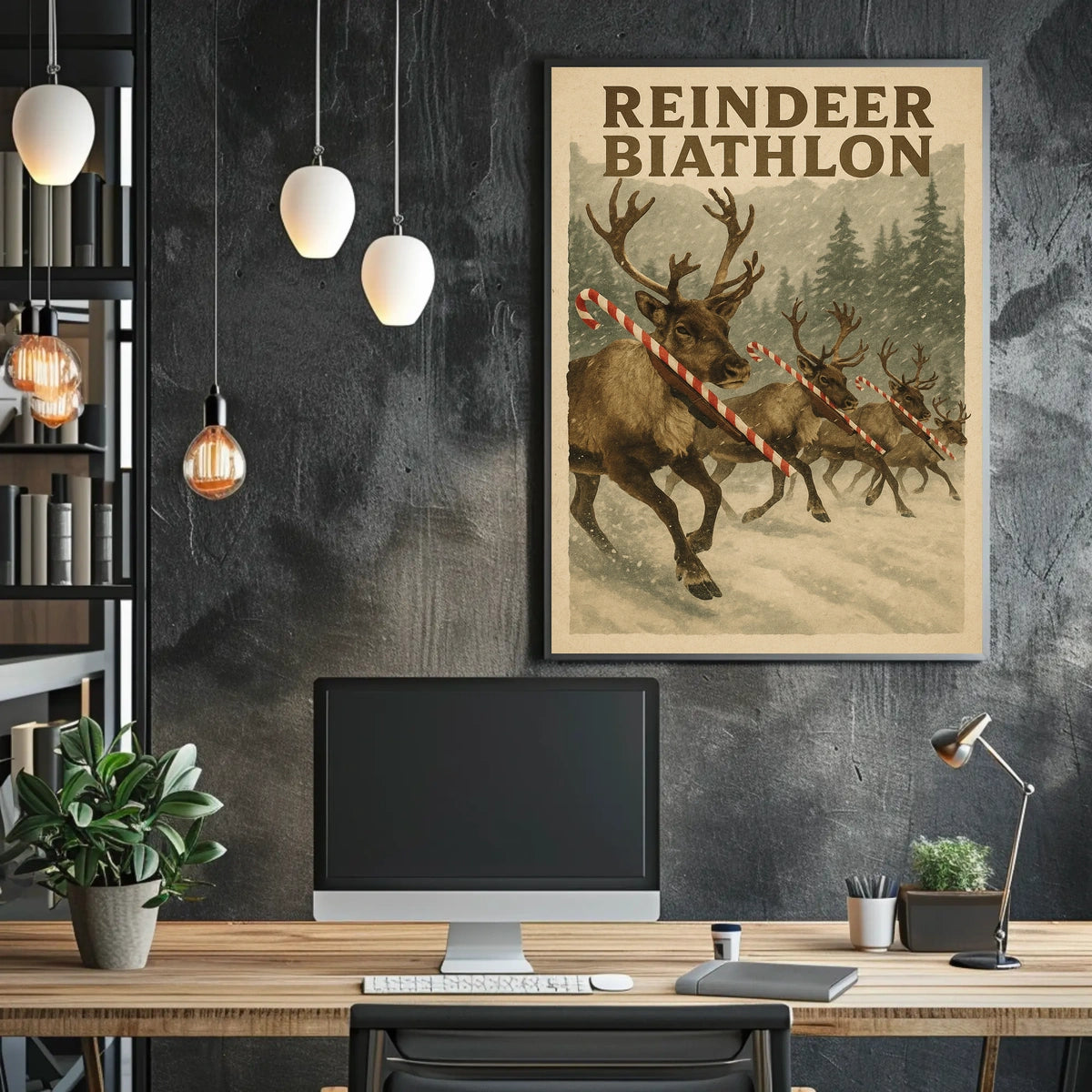 Reindeer Biathlon Poster