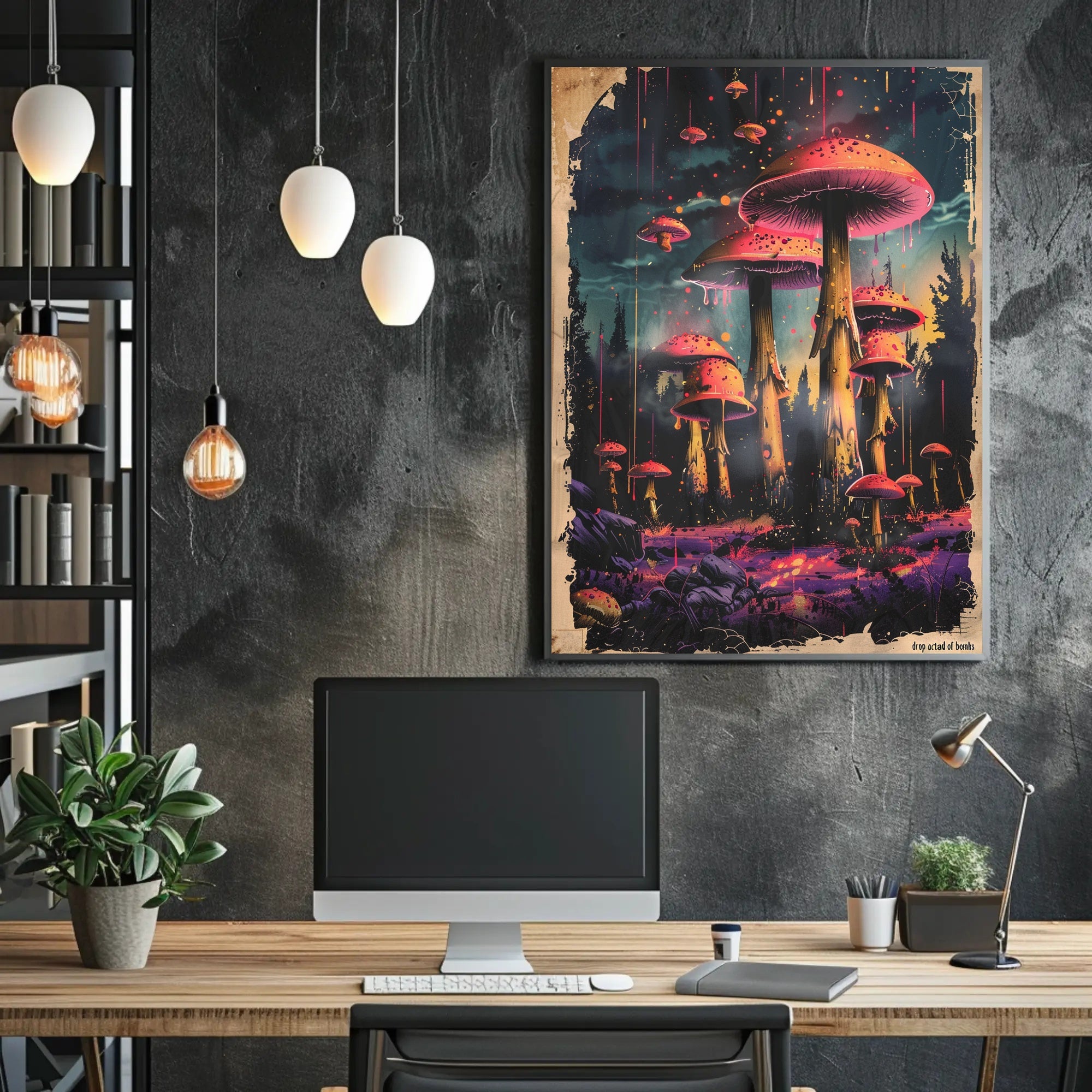 Enchanted Mushroom Forest Art Print Poster for Home Decor PosterGoat