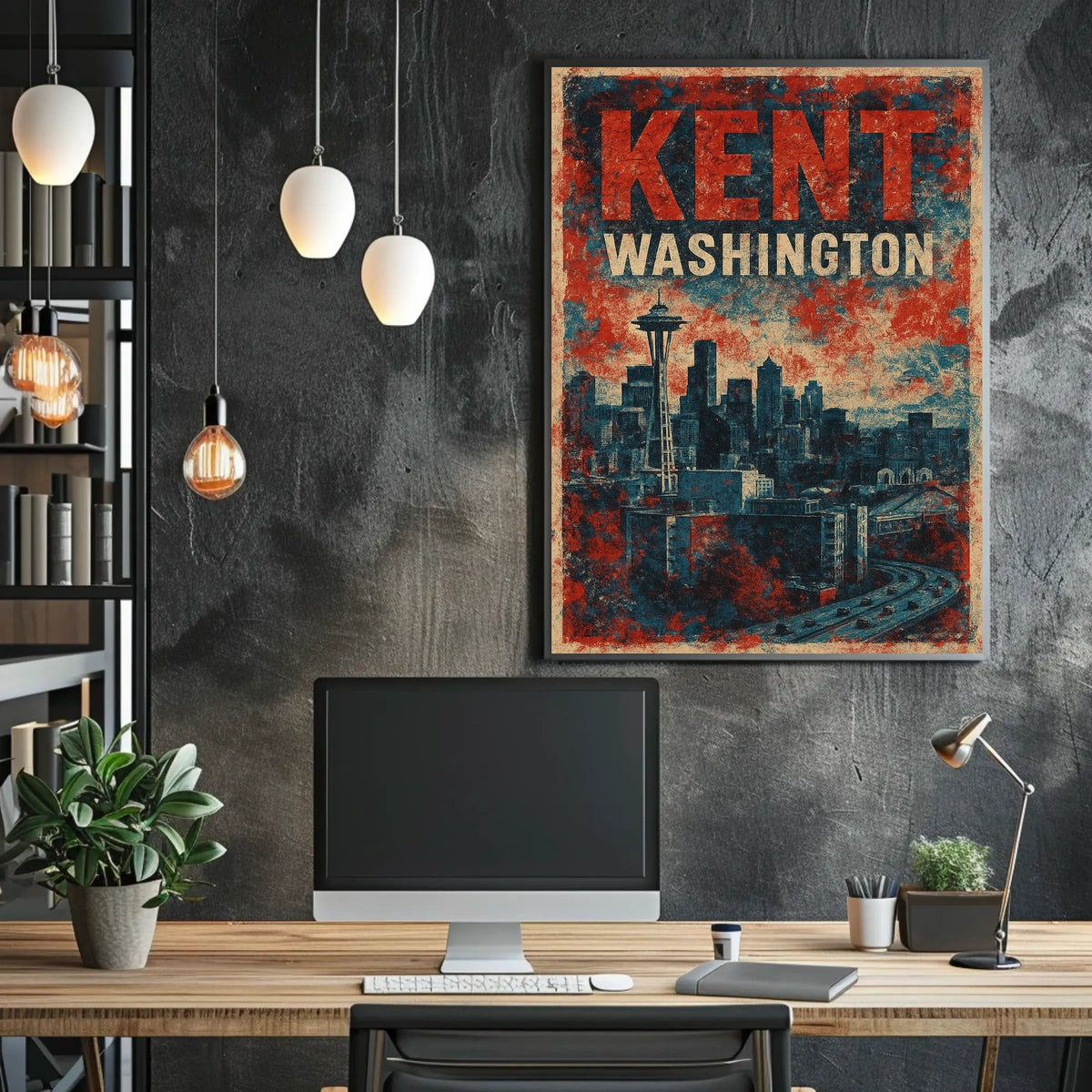 Seattle Space Needle Vintage Skyline Collectors Poster