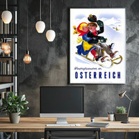 Winter Joys in Austria Vintage Travel Poster PosterGoat