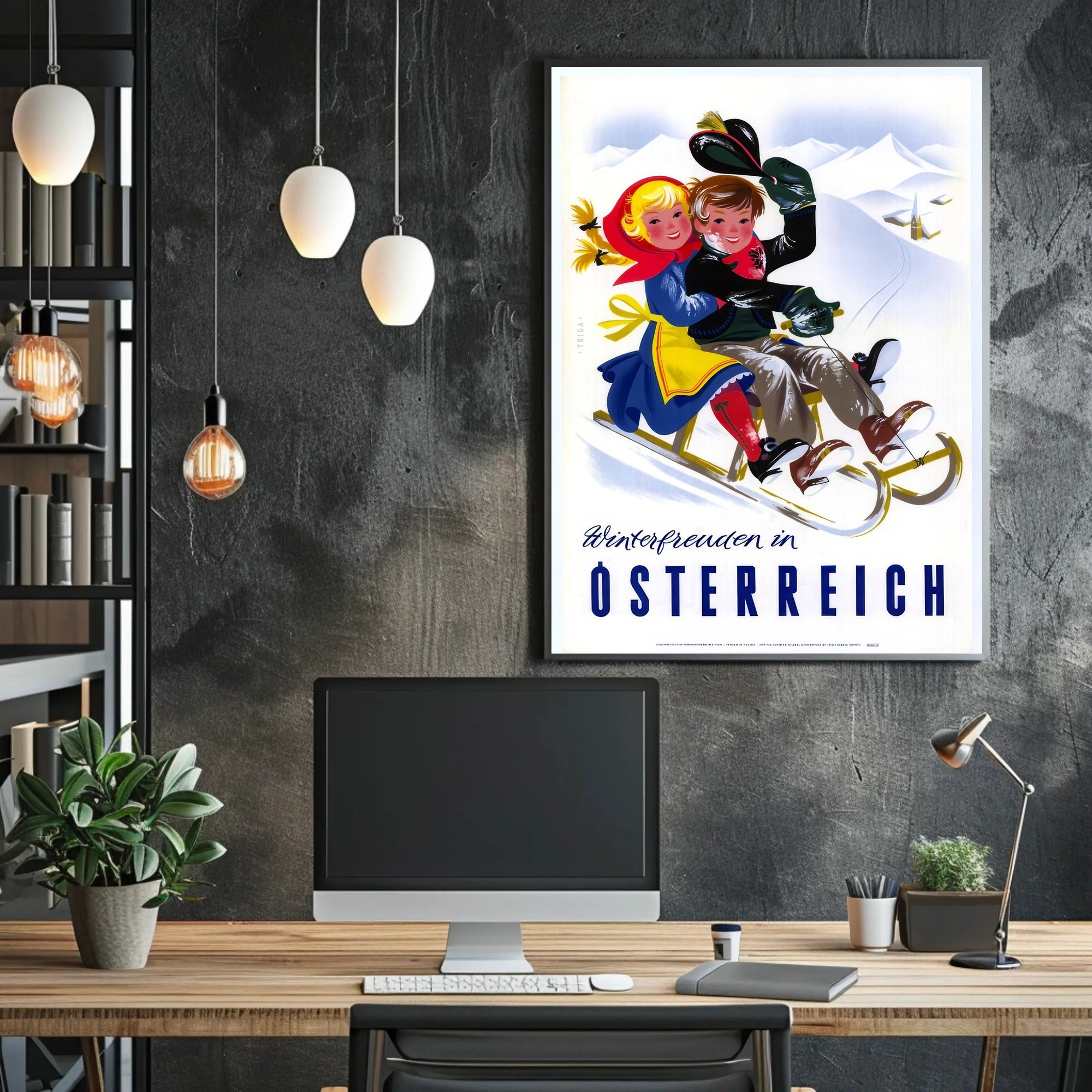 Winter Joys in Austria Vintage Travel Poster PosterGoat