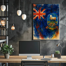 Union Jack And Sheep In Watercolor Poster