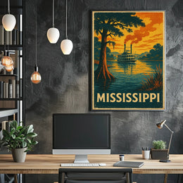 Mississippi Riverboat Poster
