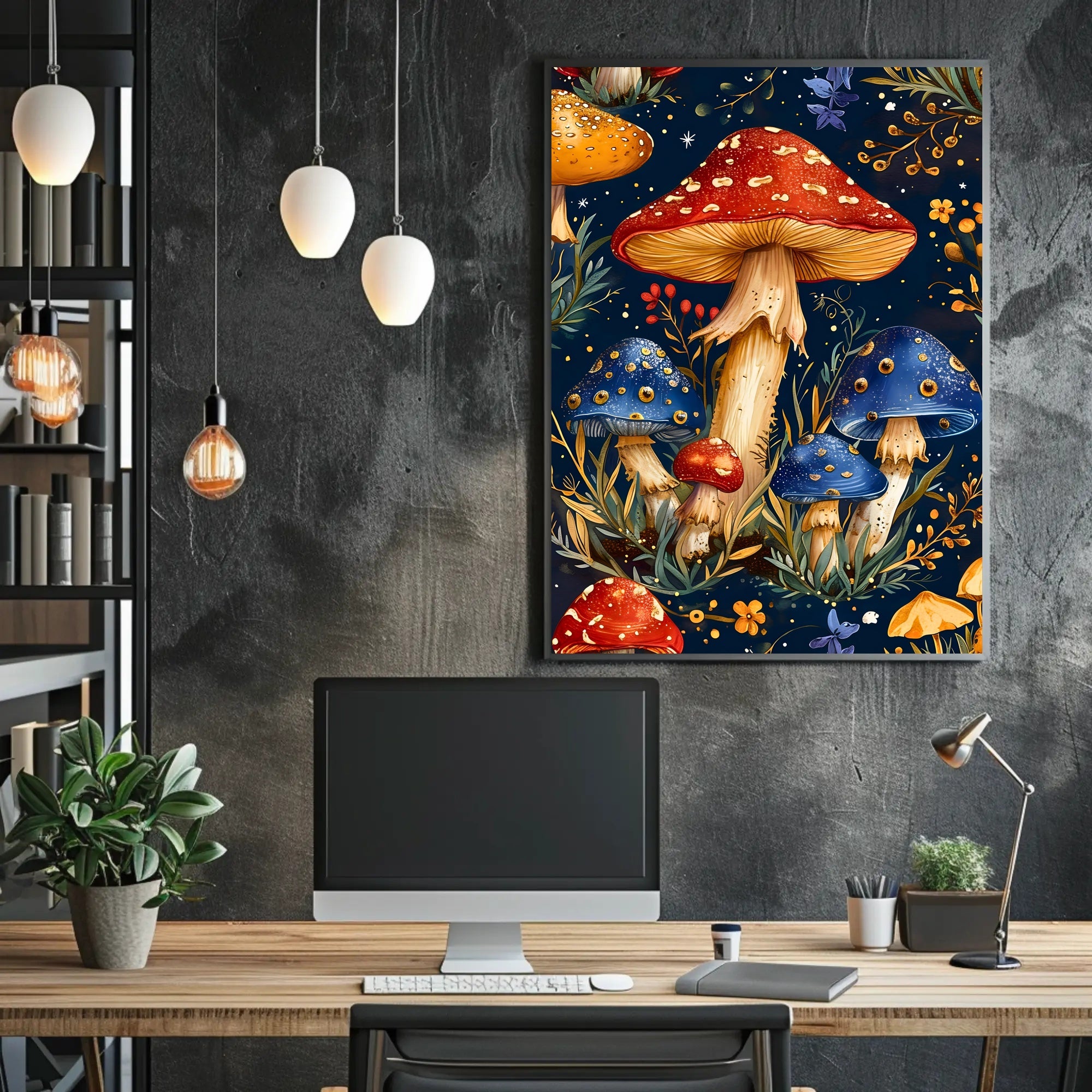 Mushroom Magic: Enchanted Forest Fantasy Art Poster