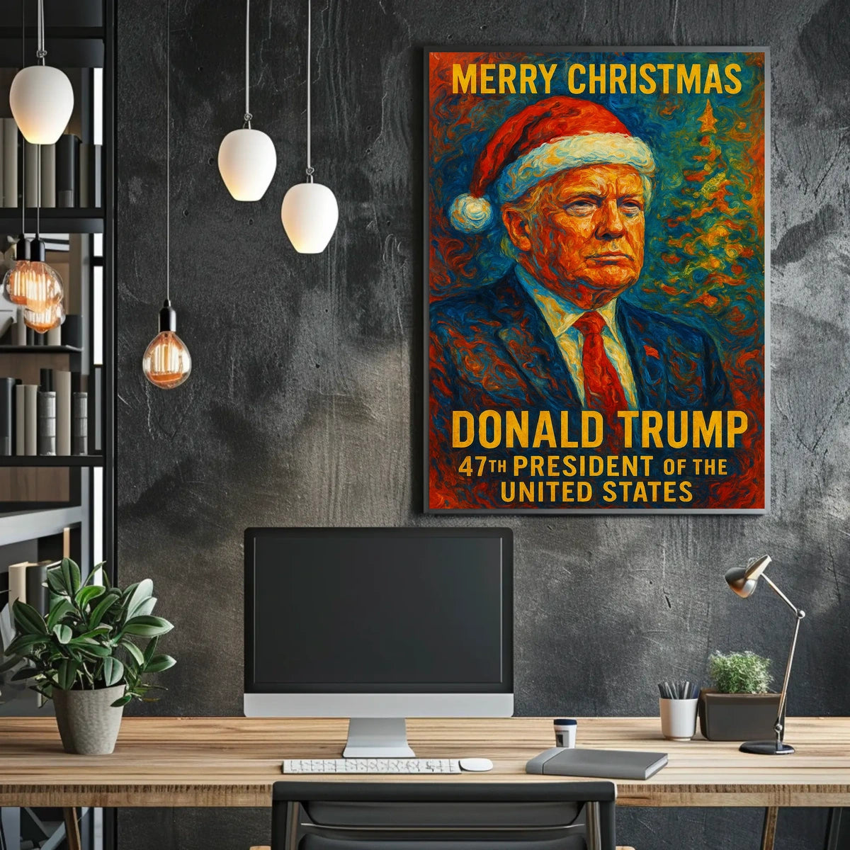 Donald Trump Santa Hat Christmas Political Poster