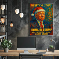 Donald Trump Santa Hat Christmas Political Poster