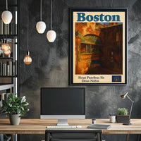Boston Heritage Poster Vintage Travel Wall Art