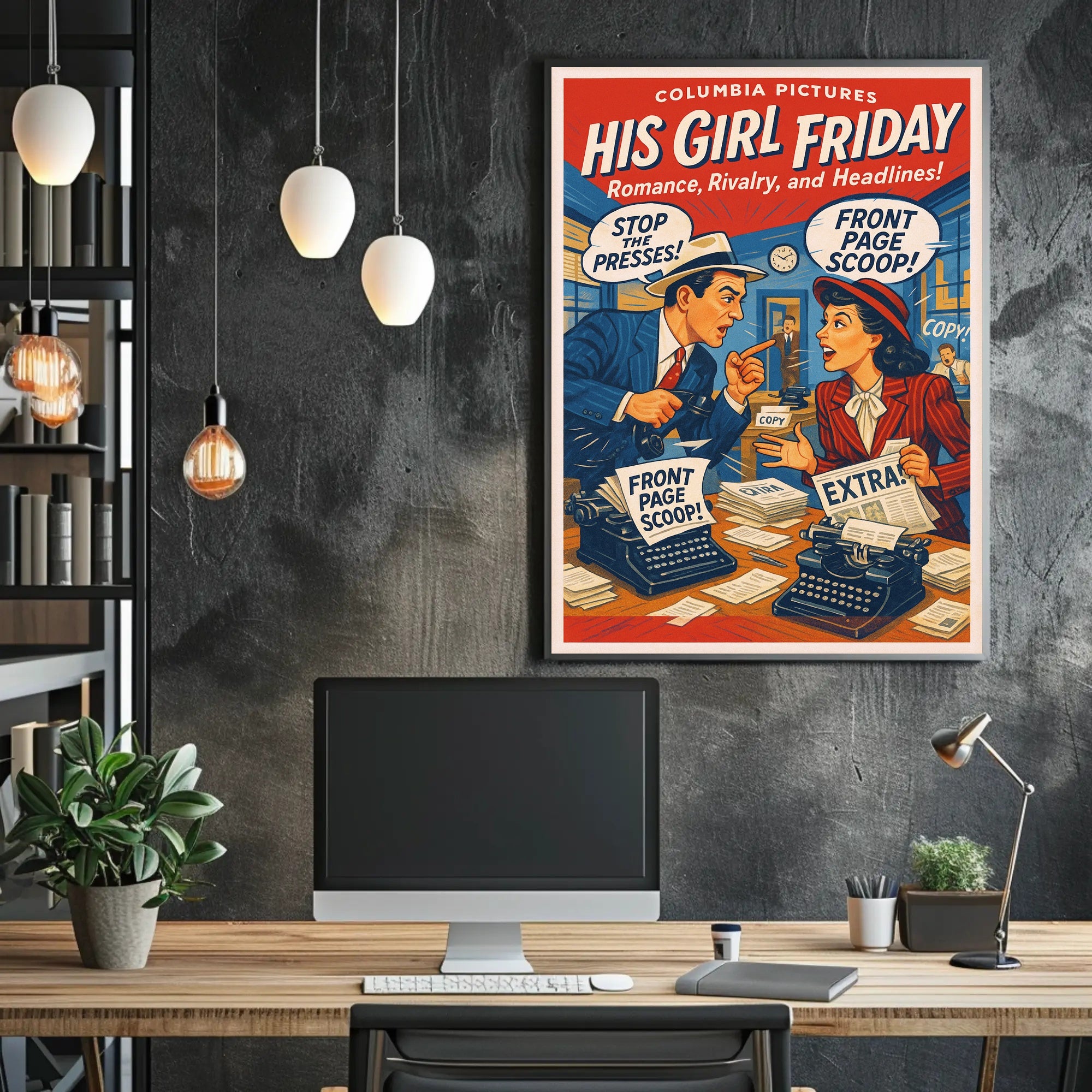 His Girl Friday A Classic Newsroom Comedy Poster PosterGoat