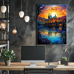 European Cityscape with Gothic Flair Travel Poster