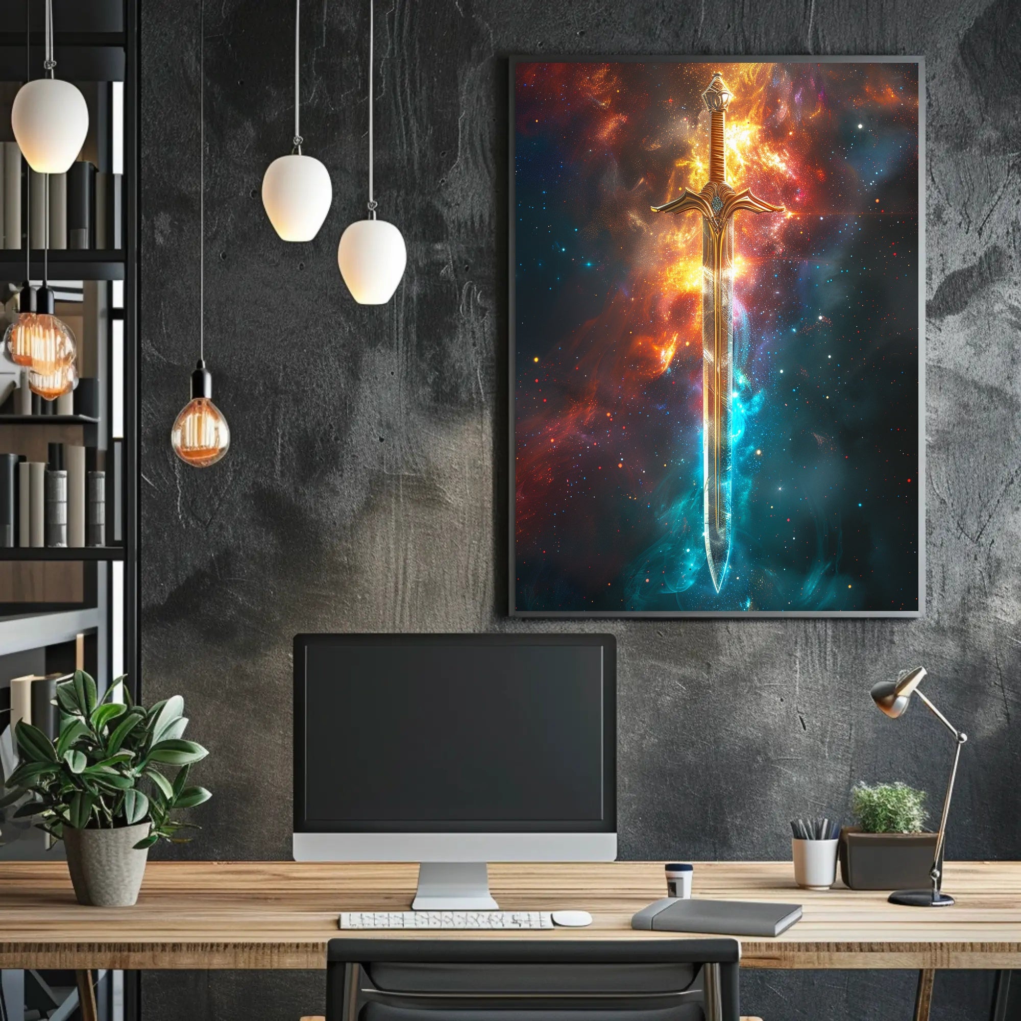 Cosmic Sword of Destiny Art Print Poster for Home Decor PosterGoat