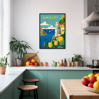 Amalfi Italy Vintage Travel Poster