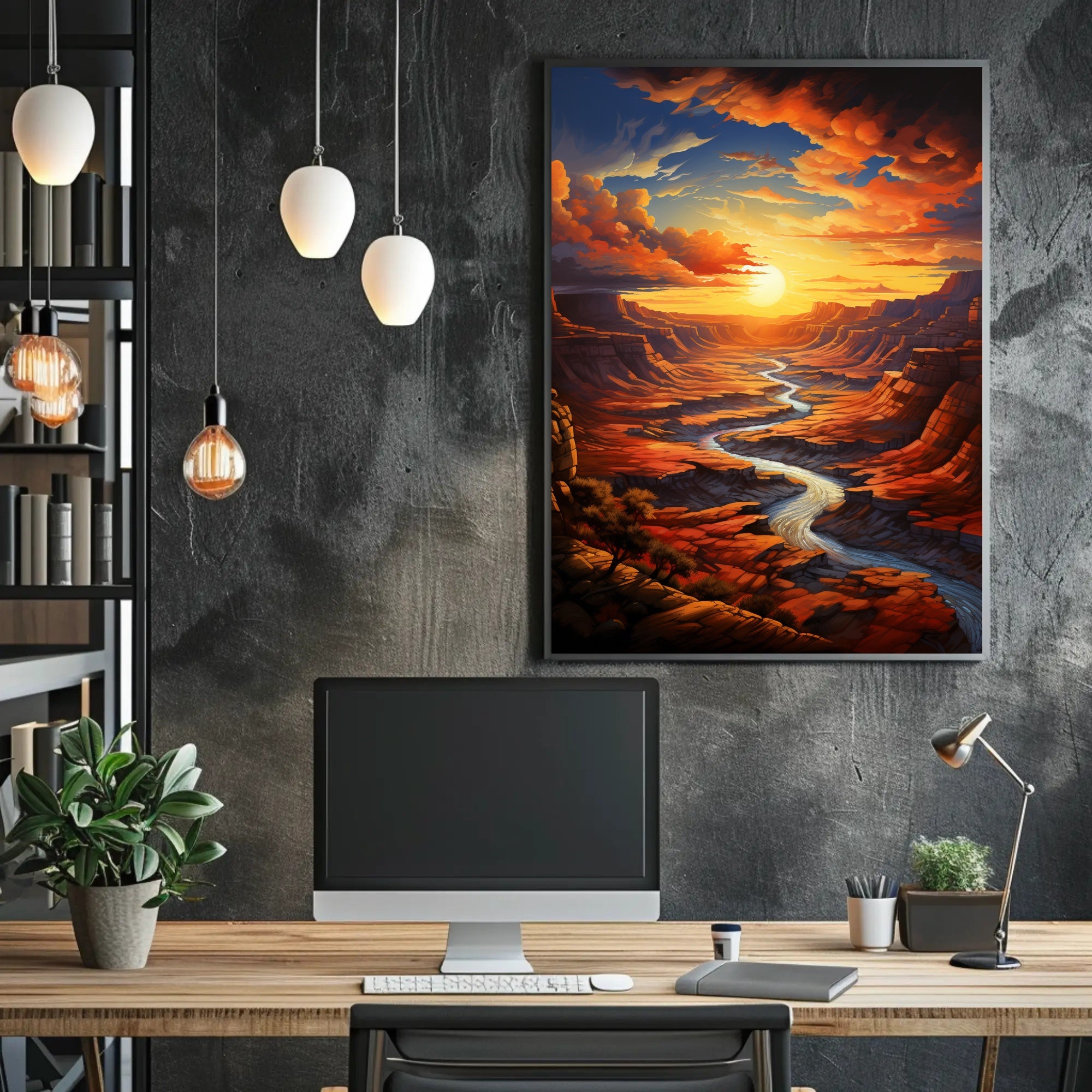 Sunset Over The Canyon Poster