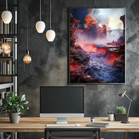 Fiery Fantasy Landscape Poster