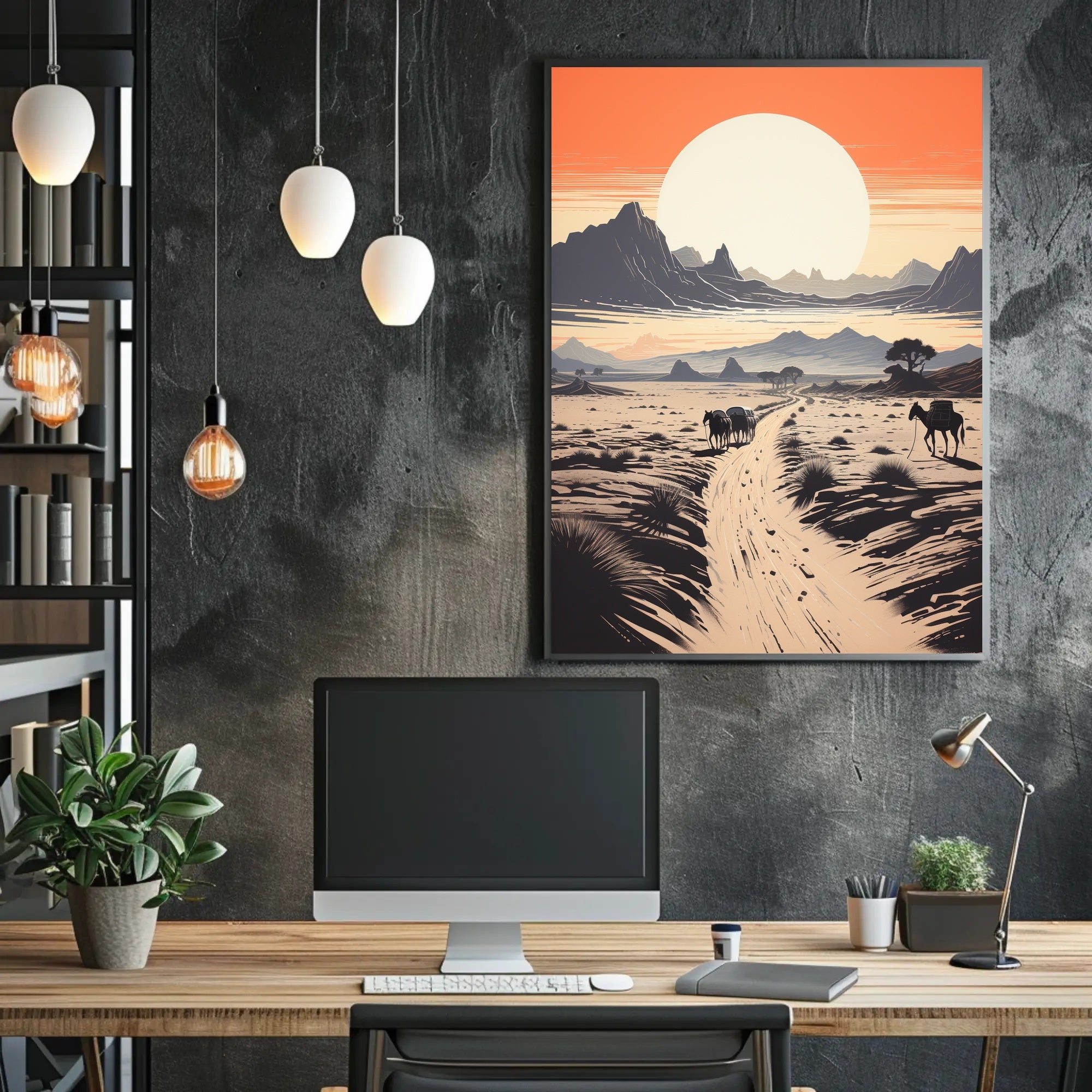 Desert Journey Western Landscape Artistic Poster