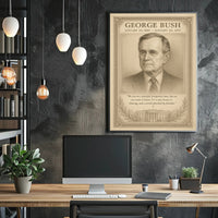 George Bush Presidential Tribute Sketch Poster PosterGoat