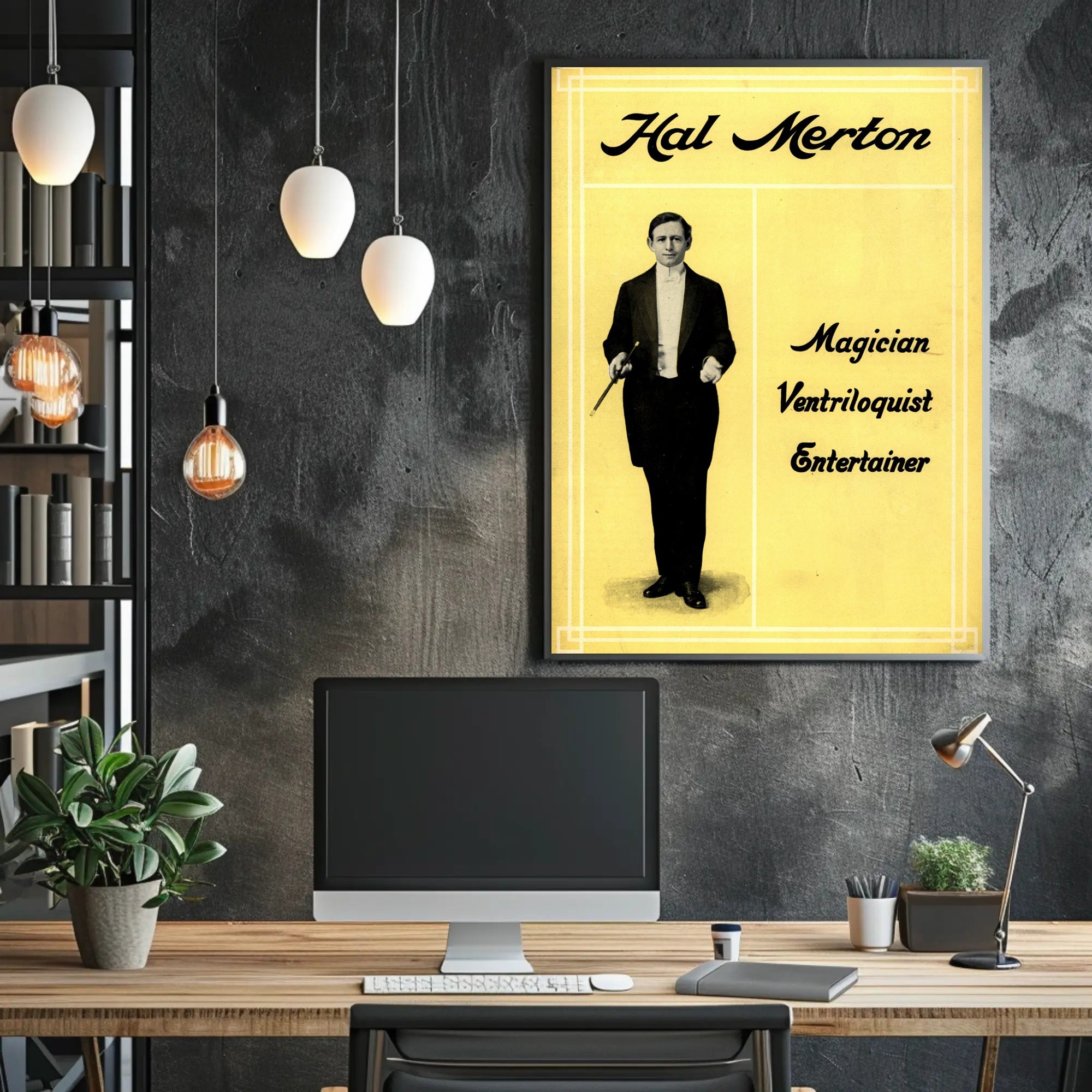 Hal Merton Vintage Magic and Ventriloquism Cultural Poster