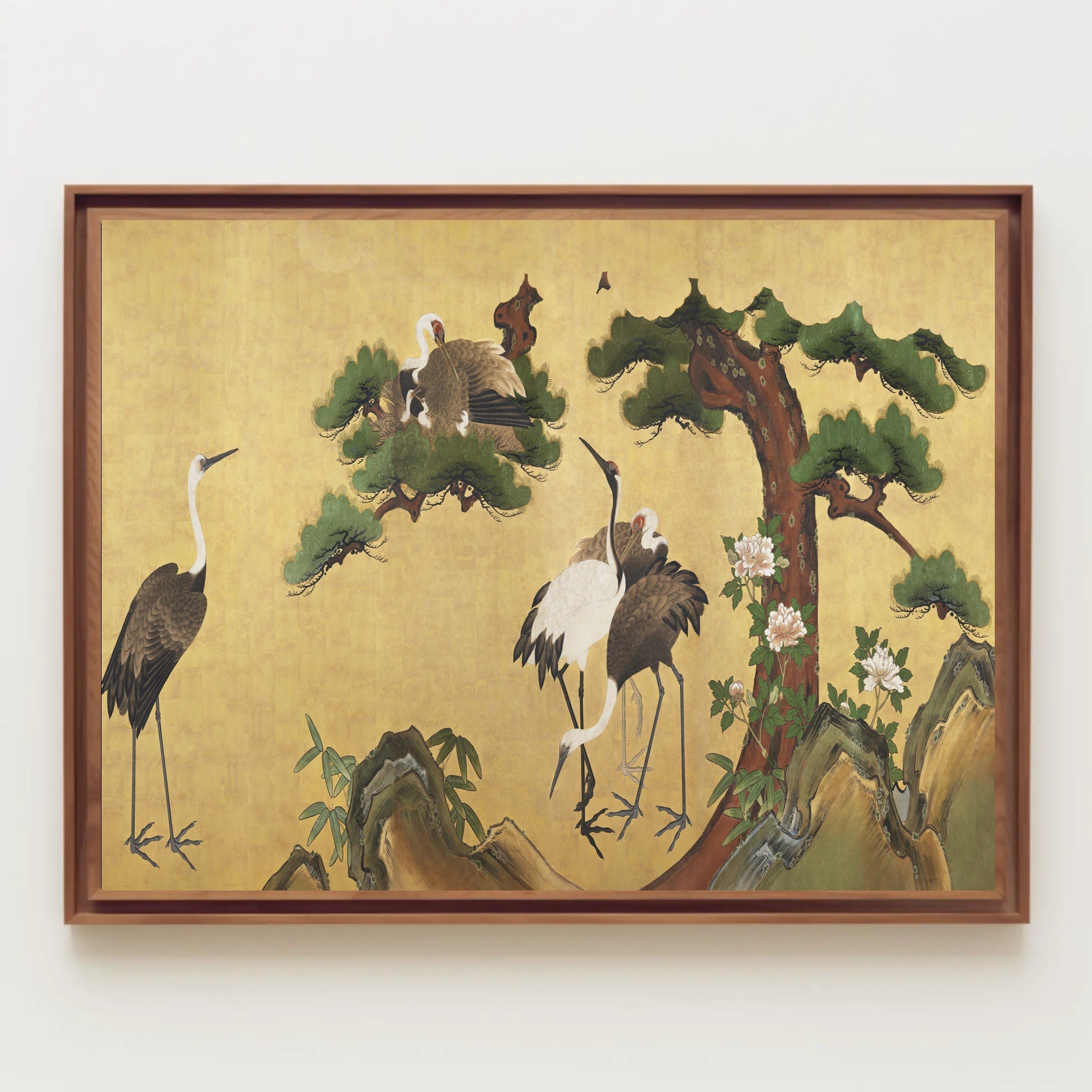 Cranes in Serenity: Traditional Asian Art Cultural Poster
