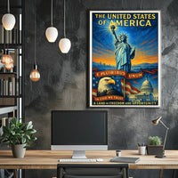 The United States of America Land of Freedom and Opportunity Poster PosterGoat