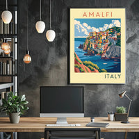 Amalfi Coast Illustration Poster