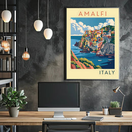 Amalfi Coast Illustration Poster