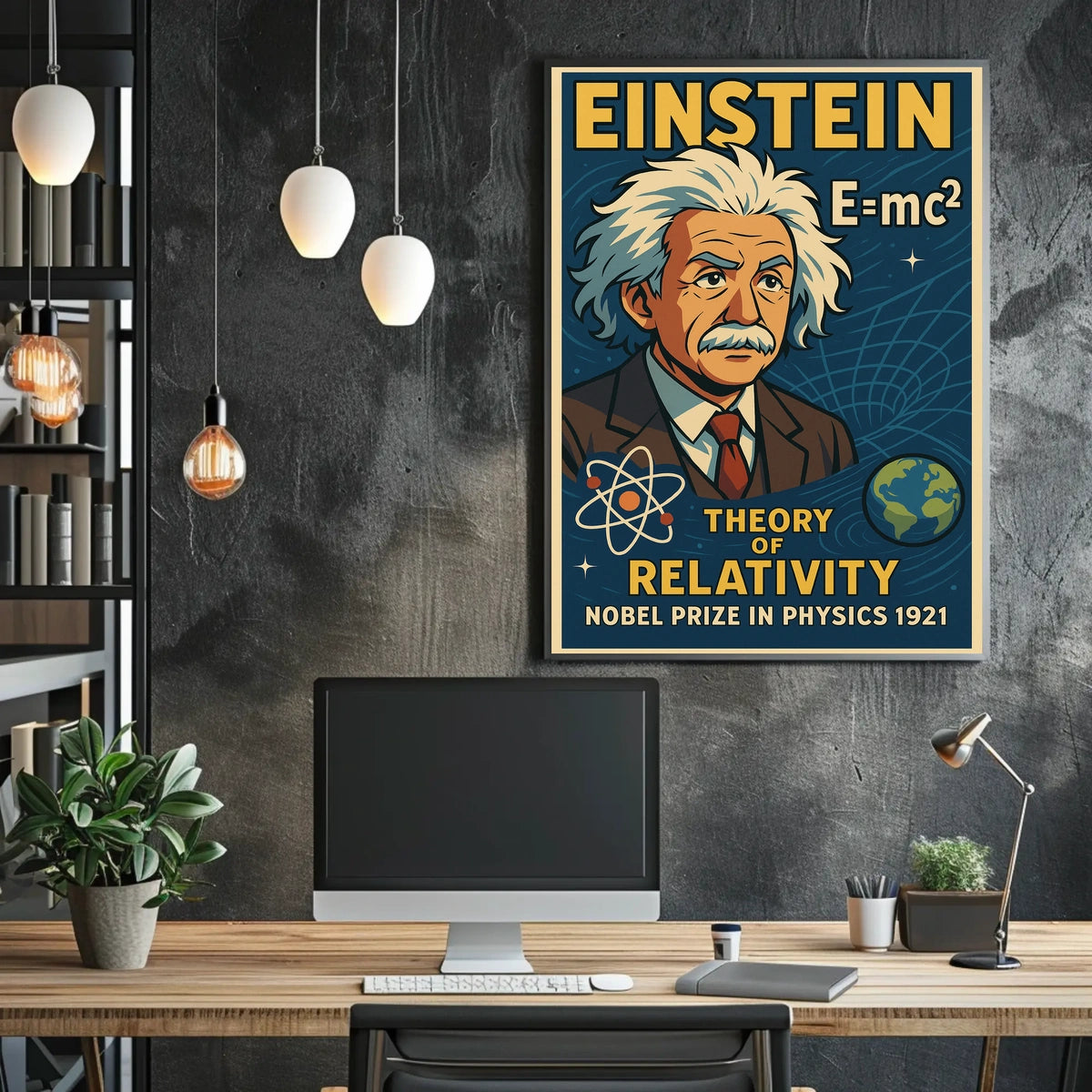 Albert Einstein Relativity Vintage Science Decor Poster