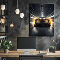 High-Performance Sports Car Futuristic Sci-Fi Poster