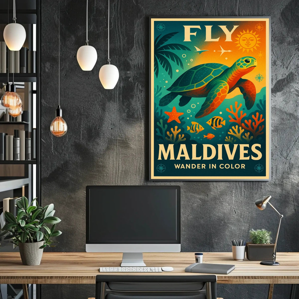 Fly to the Maldives Poster
