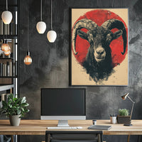Majestic Ram Art Print Poster for Home Decor PosterGoat
