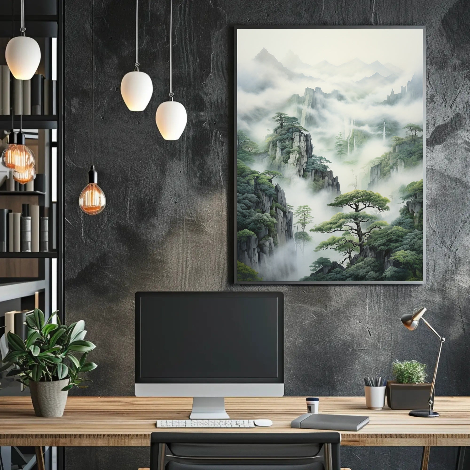 Serene East Asian Landscape Wall Art - Artistic Poster