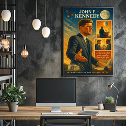 John F. Kennedy Inspirational Legacy Vintage Poster