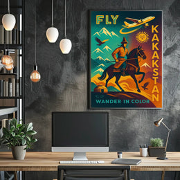 Wander In Color Explore Kazakhstan Poster