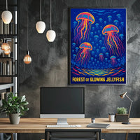 Forest of Glowing Jellyfish Poster