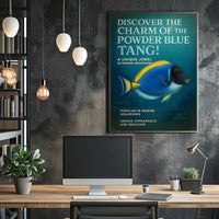 Powder Blue Tang Illustration: Captivating Animal Poster