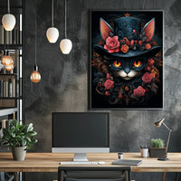 Whimsical Cat with Top Hat Fantasy or Mythology Poster