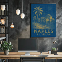 Naples Florida Poster Palm Trees Beach Vibe Wall Art