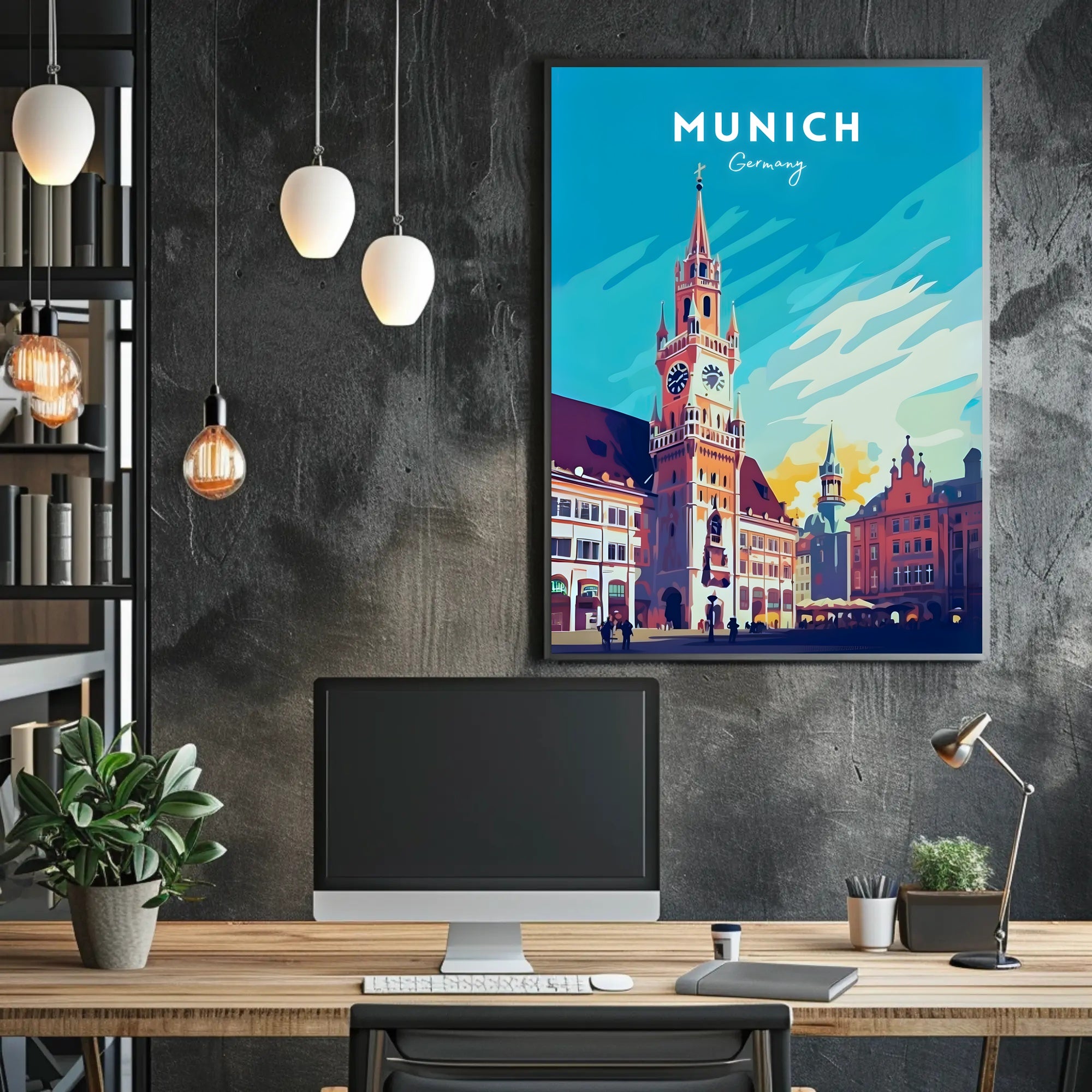 Munich New Town Hall Travel Poster