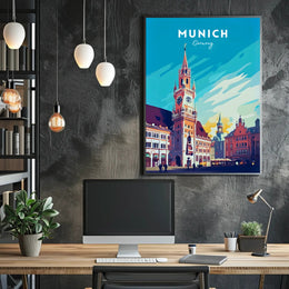 Munich New Town Hall Travel Poster