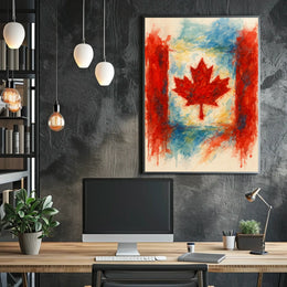 Canadian Maple Leaf Watercolor Poster