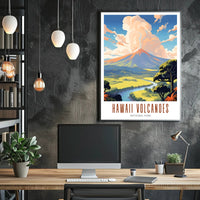 Hawaii Volcanoes National Park Poster Vintage Travel