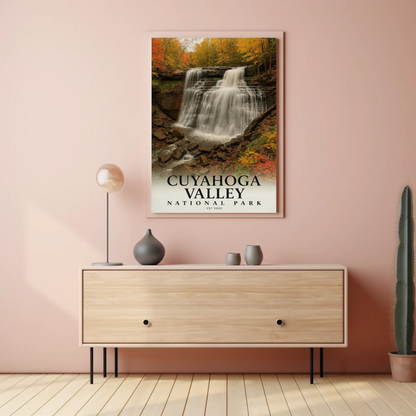 Cuyahoga Valley National Park Autumn Falls Travel Poster