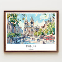 Dublin Cityscape Illustration Poster PosterGoat