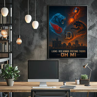 Detroit Sports Teams Tribute Poster