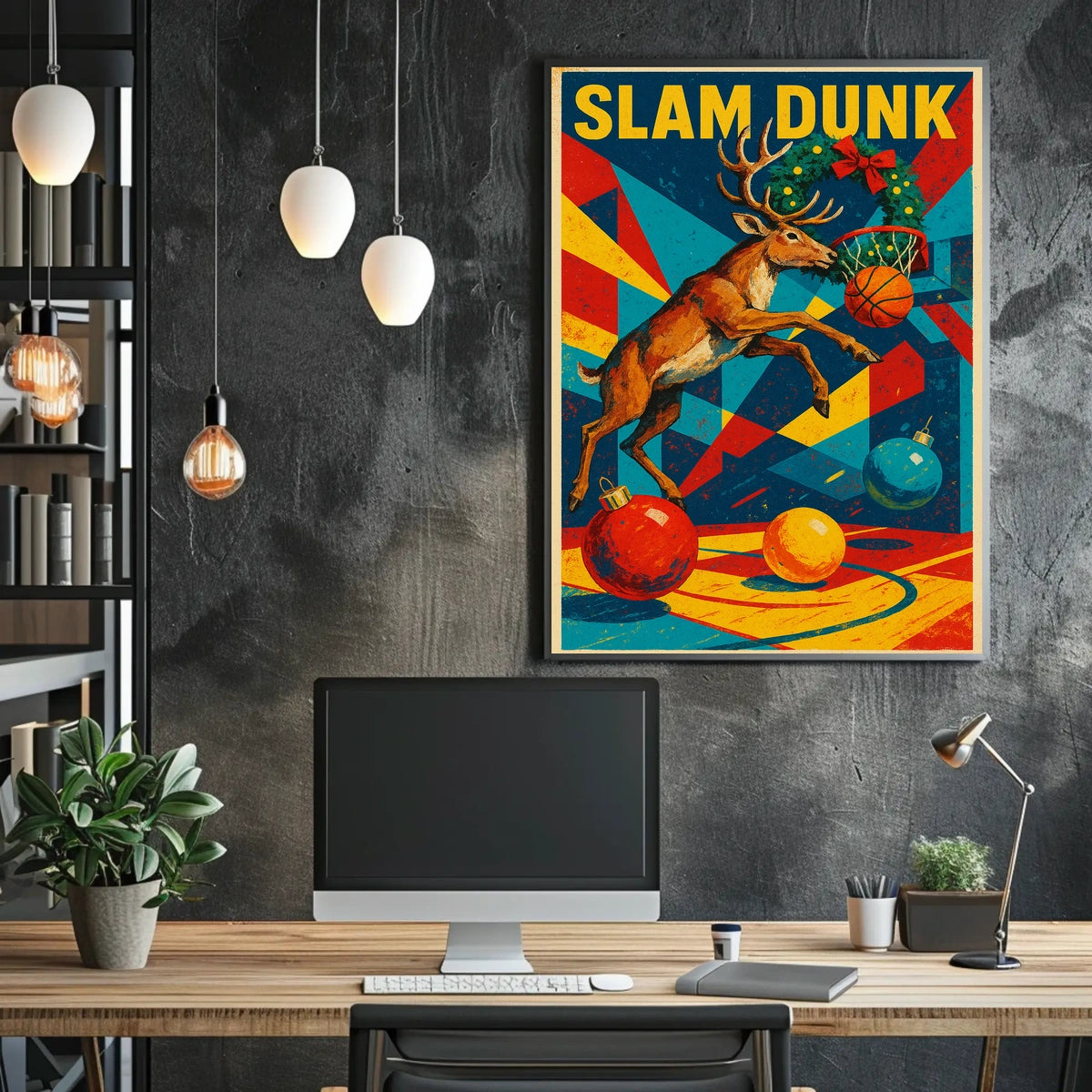 Slam Dunk Reindeer Poster