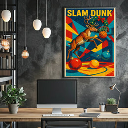 Slam Dunk Reindeer Poster