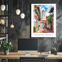 Dominican Republic Street Scene Vibrant Cultural or Heritage Poster PosterGoat