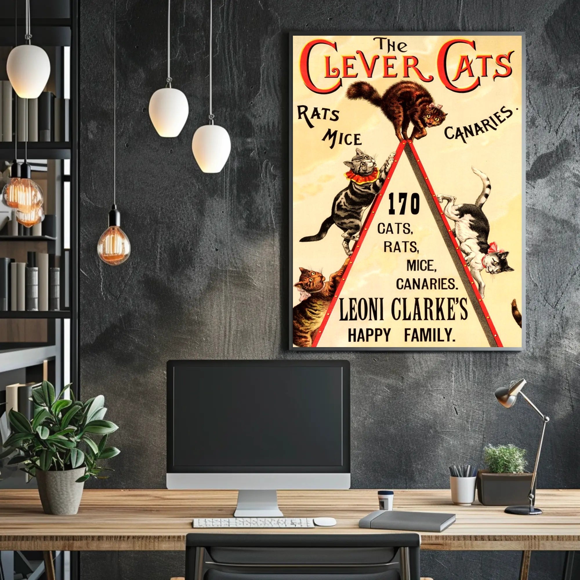 The Clever Cats Vintage Performance Animal Poster